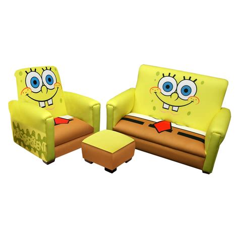 Spongebob and squidward face off in battle! Nickelodeon Sponge Bob Deluxe Toddler Sofa with Chair and ...