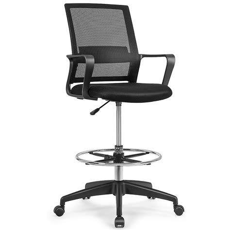 It ensures you won't sit in an unhealthy way that risks causing back. Costway Drafting Chair Tall Office Chair Adjustable Height ...