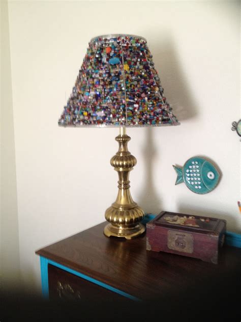 Beaded Lampshade I Made From An Old Lampshade Wire Frame And Close To