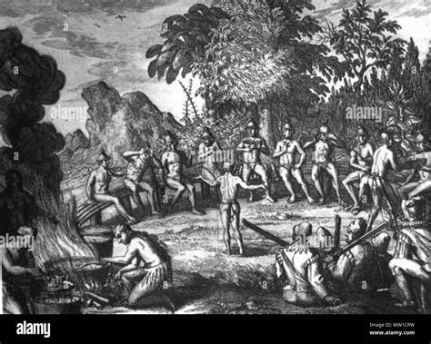 513 Rc11024 Timucua Indians At A Feast Drawing Possibly By Le Moyne De