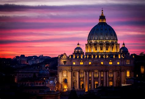 Fonds Decran Italie Rome Vatican St Peter S Basilica Nuit Villes