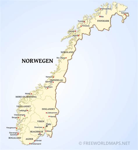 Karte Von Norwegen Freeworldmaps Net
