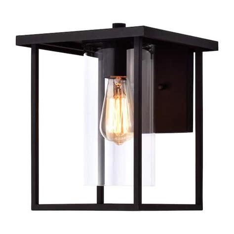 C Cattleya 1 Light 95 In Black Outdoor Wall Lantern Sconce With Clear