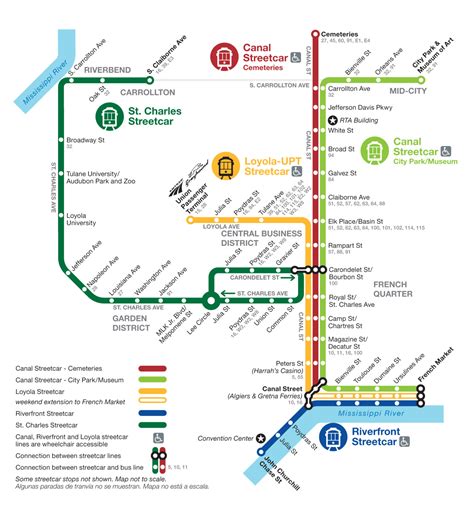 Official Map Streetcar Network New Orleans Transit Maps