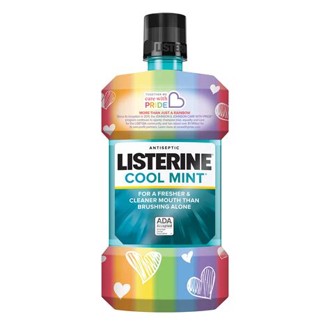 care with pride listerine cool mint antiseptic mouthwash for bad breath plaque and gingivitis