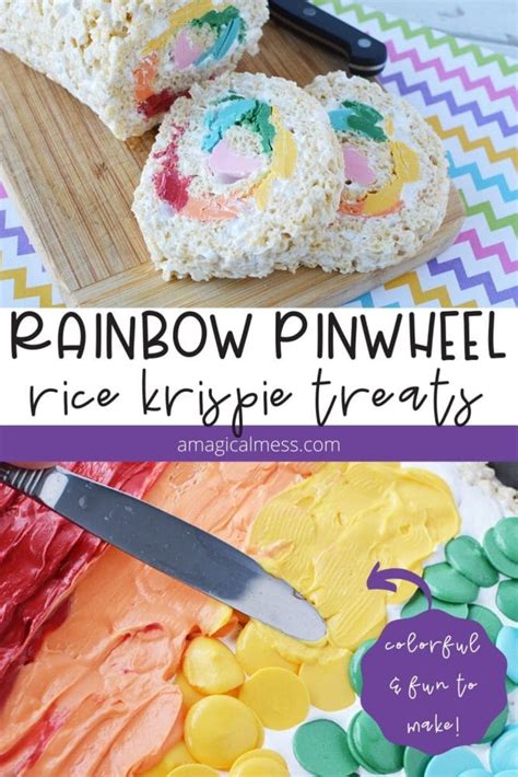 Rainbow Pinwheel Rice Krispies Treats Recipe For Baking Fun
