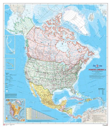 Wallpaper Mural North American Map English Version Muralunique