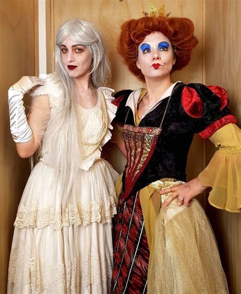 Queen Of Hearts And White Queen Alice In Wonderland Adult Costume