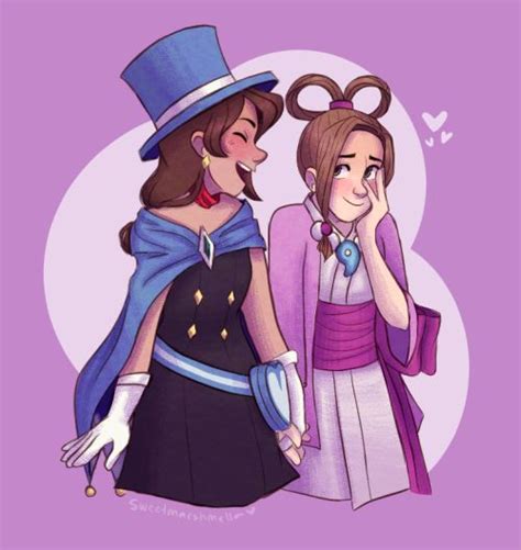 Ace Attorney Trucy Wright X Pearl Fey Trupearl Ace Attorneys