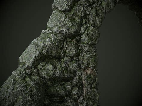 3d Model Mossy Stone Arch Vr Ar Low Poly Cgtrader