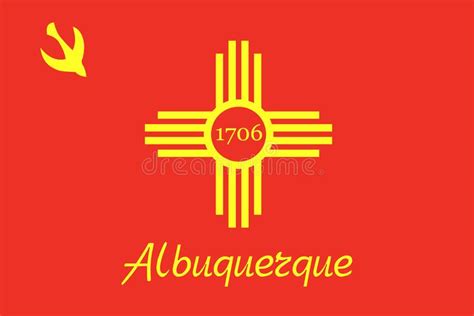 Bandera De La Ciudad De Albuquerque Eeuu Stock De Ilustración