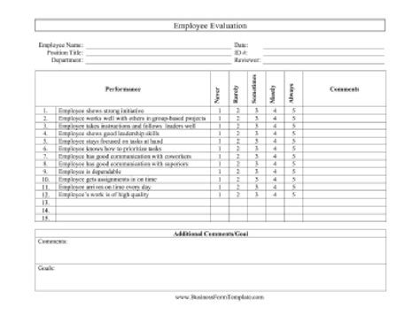 Best Free Employee Evaluation Form Templates In Word