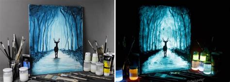 Glow In The Dark Paint Reveals Surprises In Paintings When Lights Go Out