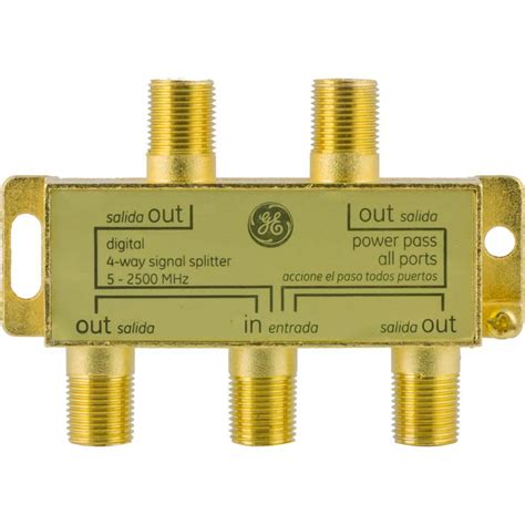 Ge Gold Plated 4 Way Coaxial Cable Splitter In Gold 33527 The Home Depot