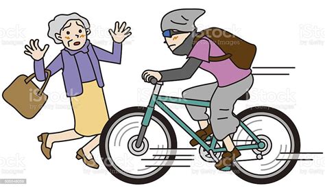 Accident Of The Bicycling Youth Elderly Person Stock Vector Art