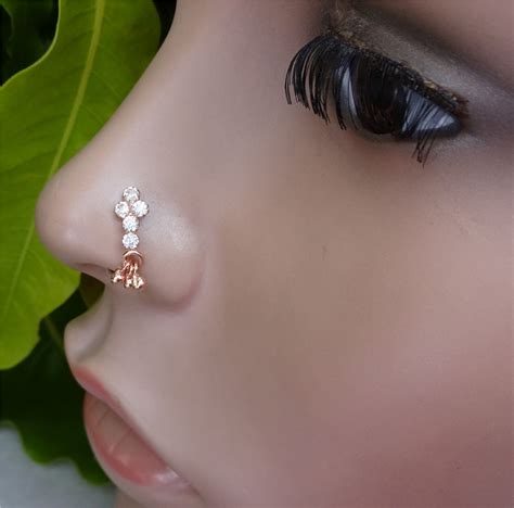 Indian Nose Ring Bell Nose Ring Indian Style Body Jewelry Etsy Uk