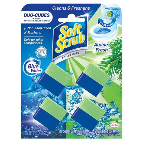soft scrub in tank toilet cleaner duo cubes alpine fresh 4 count