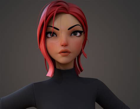 Violet Cartoon character 3D model rigged OBJ FBX MA