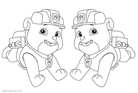 Paw Patrol Coloring Pages Rubble Free Printable Coloring Pages