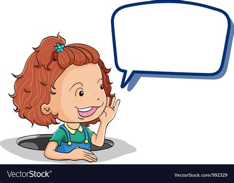 girl holding speech bubble royalty free vector image