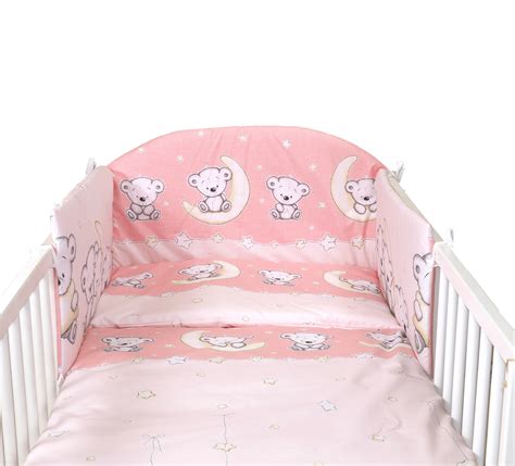 You can choose them as per the room décor of your baby to add a personalized feel to it. Pink Teddy Moon Baby Cot Bedding Set | Sleep in Cutie