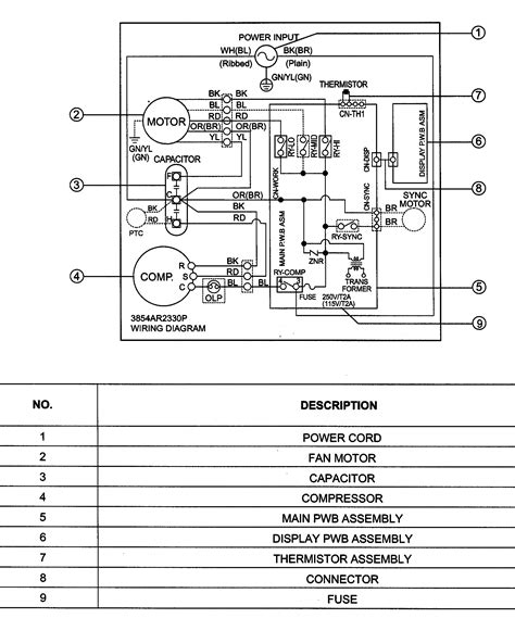 Need ac wiring diagram for 2003. LG HBLG1800R room air conditioner parts | Sears PartsDirect