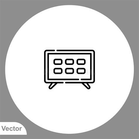 Television Vector Icon Sign Symbol Stock Vector Illustration Of