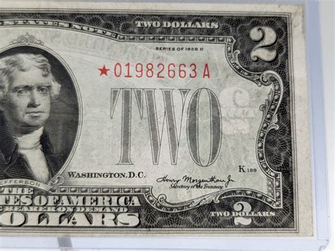 1928d 2 Dollar Red Seal Star Note Crisp Auunc 01982663 A Ebay