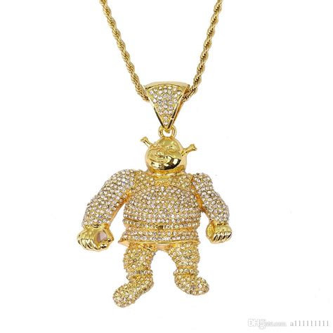 Wholesale High Quality Hip Hop Jewelry Cz Stone Bling Ice Out Shrek