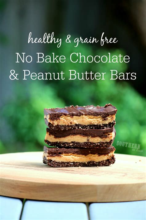 These bars start with a softer chocolate almond base that's covered in a fudgy almond filling, then topped off with some crunchy chocolate and sea how to make chocolate almond butter bars. Southern In Law: Recipe: No Bake Chocolate and Peanut ...