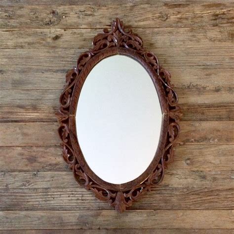 Carved Wooden Oval Mirror / India wooden mirror | Oval mirror, Wooden mirror, Mirror gallery