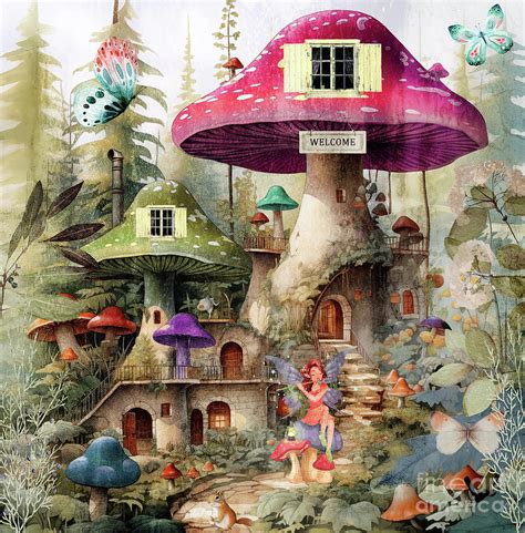 Mushroomland Painting By Mindy Sommers Fine Art America