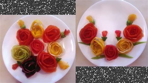 How To Make Vegetable Flowers Food Art Youtube