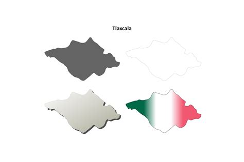 Tlaxcala Outline Map Set Graphic By Davidzydd · Creative Fabrica