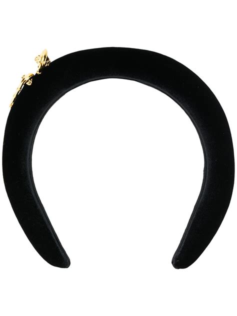 Versace Safety Pin Embellished Headband In 黑色 Modesens