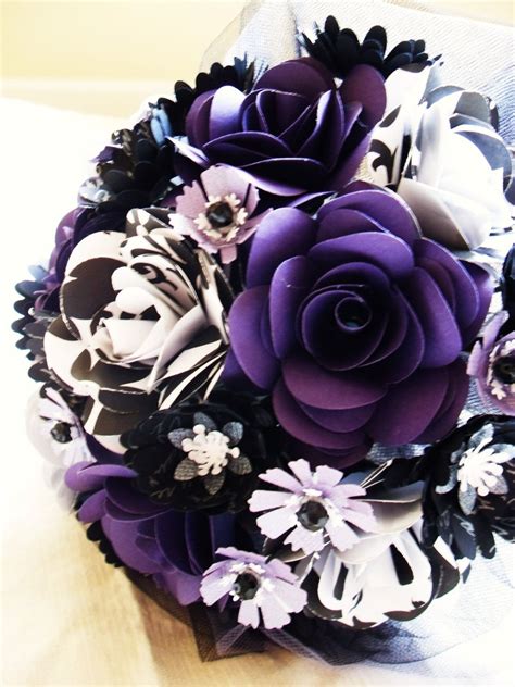 Wedding buttonholes rose flower bouquets ivory purple groom best man,single,red. Purple, Black and White Bride and Groom Set - wedding ...