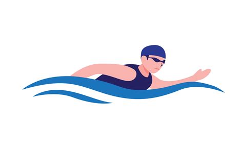 Man Swimming In Pool Or Ocean Symbol Logo Water Sport Swimming
