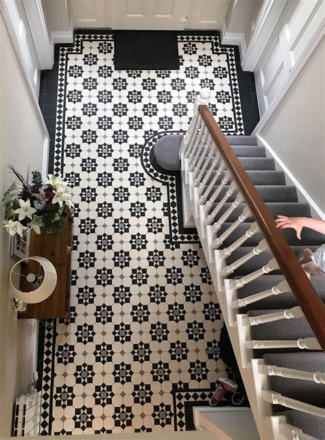 Home Beautiful Tile Floor Tiled Hallway Edwardian Hallway