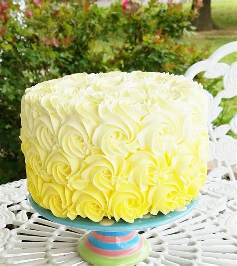 Yellow Ombre Rosette Fake Cake Photo Prop House Staging Home And