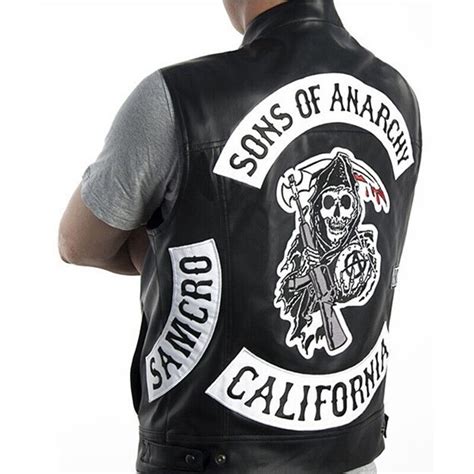 Sons Of Anarchy Jacket Vest Men Motorcycle Jackets Soa Vests Top T