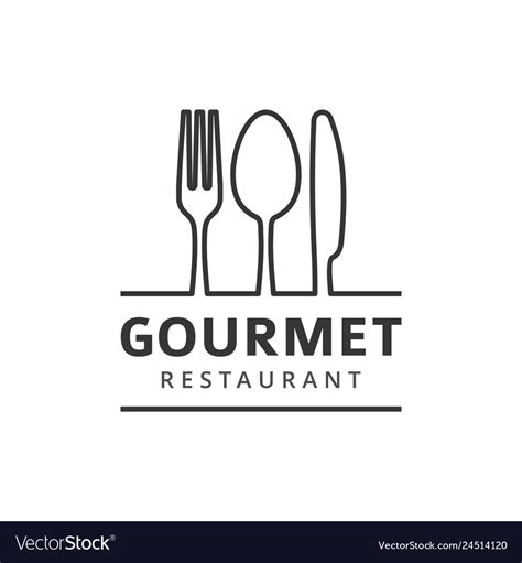 Food Logo With Fork Knife And Spoon Royalty Free Vector