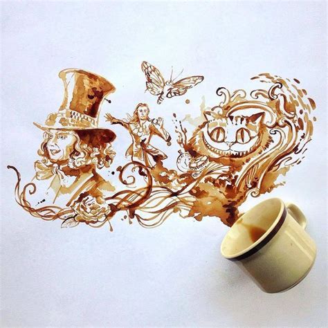 Spilled Coffee Art Coffee 1362 Dibujos Con Cafe Arte Del Café
