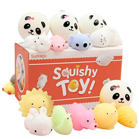 Satkago 25 Pcs Mini Mochi Squishies Kawaii Stress Reliever Toys Party