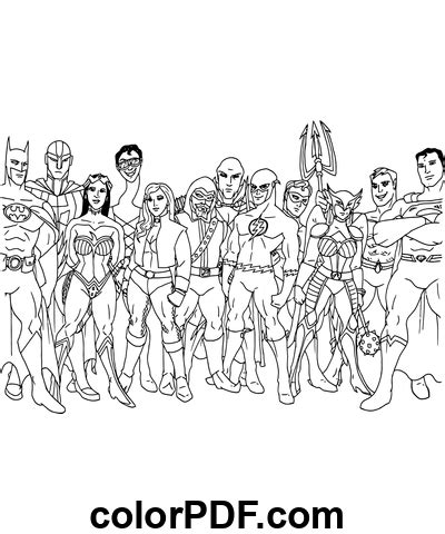 Disegno Della Banda Della Justice League Disegni Da Colorare E Libri