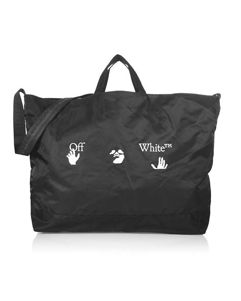 Off White Co Virgil Abloh Synthetic Logo Graphic Tote In Black For Men