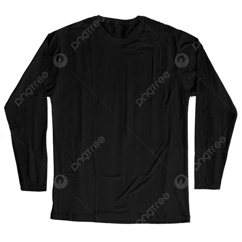 Mockup Tshirt Lengan Panjang Hitam Kosong Png Gratis Dan Psd Kaos