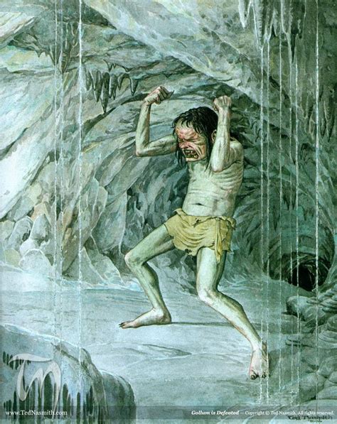 Gollum Is Defeated By Ted Nasmith Tolkien Tolkien Illustration
