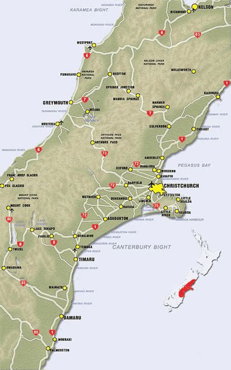 New Zealand Region Maps Canterbury