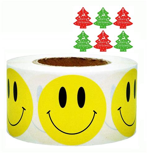 buy smarsticker yellow smiley face happy stickers 2 inch round circle smile face stickers roll