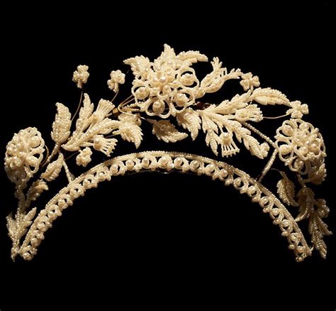 Seed Pearl Tiara Uk Early 19th Century Decorated With The Rose Of